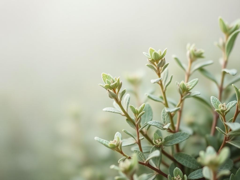 Hojas de salvia en la niebla